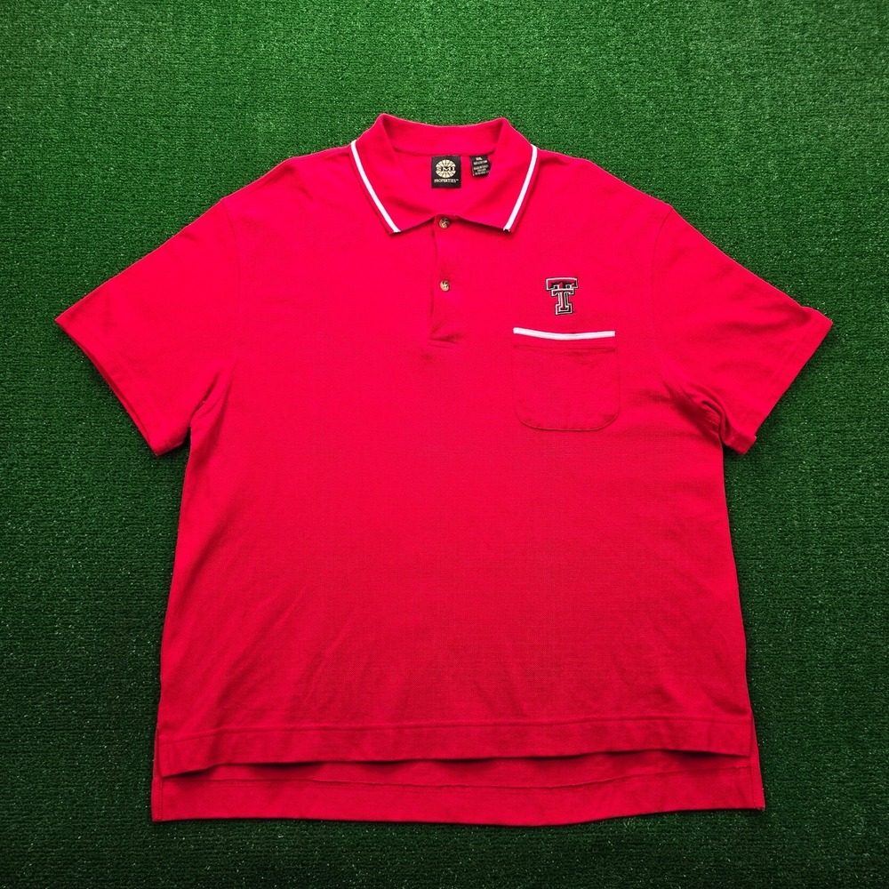 Texas Tech Red Raiders Pocket Polo Shirt Mens 2XL Red Short Sleeve NCAA College